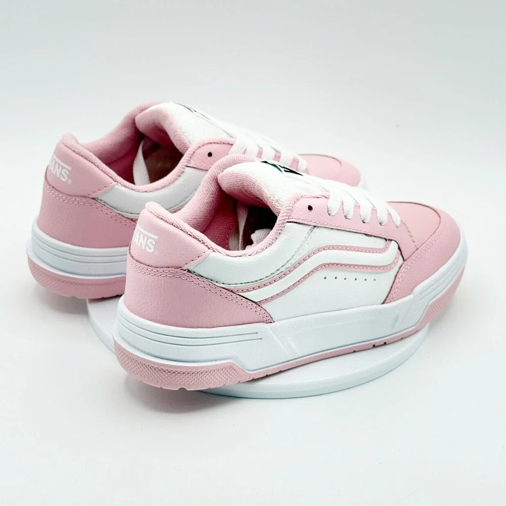 Vans Hylane Kids Size 4.5 Big Girls Pink/White NEW